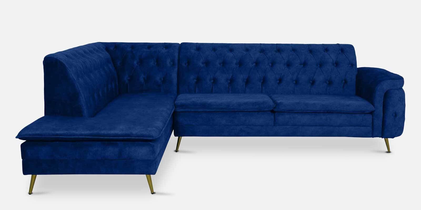 Buy Glen Velvet RHS Sectional Sofa in Royal Blue Colour at 26 OFF by