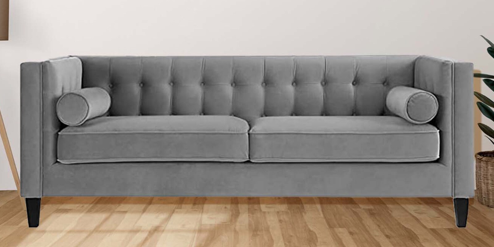 Buy Gloria Velvet 3 Seater Sofa in Brown Finish at 54% OFF by Timberly ...