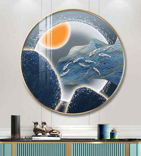 Glacier Koi Fish Acrylic Round Wall Art