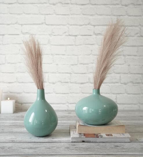 Glare Blue Iron (Pack of 2) Vases