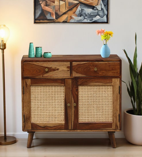 Glasgow Sheesham Wood 2 Door Sideboard In Provincial Teak Finish