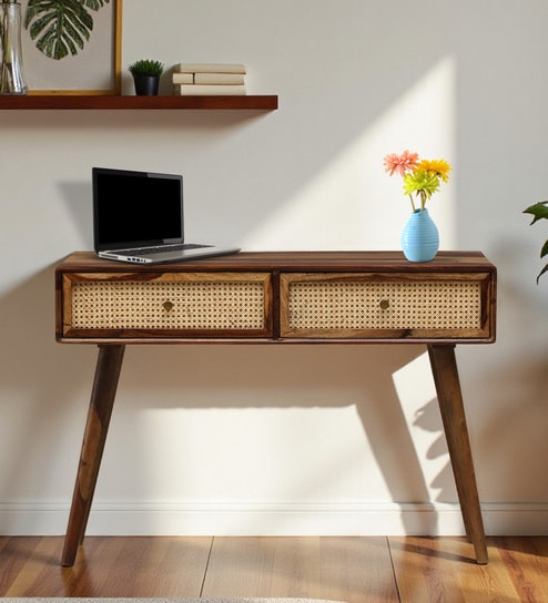 Glasgow Sheesham Wood Study Table In Provincial Teak Finish