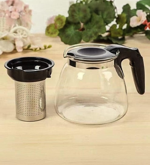 Glass Teapot Kettle with Stainless Steel Infuser & Lid