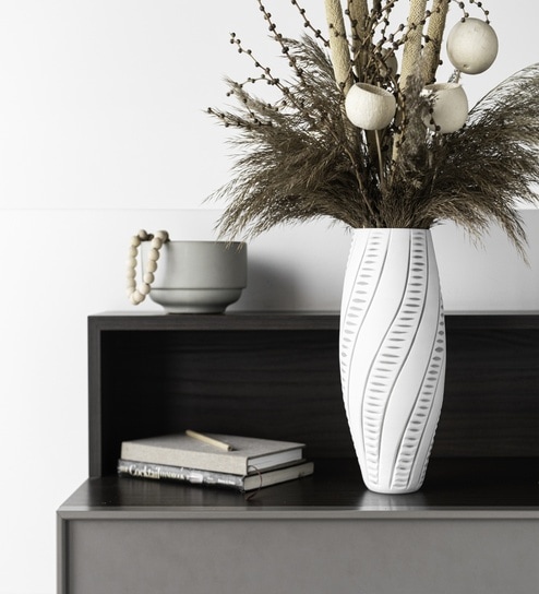 White Crystal Chic Big Glass Vase