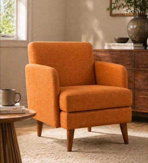 Glider Arm Chair In Orange Colour