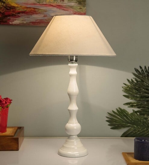 Glossy Black Teardrop Aluminium Table Lamp With Golden Cone Shade, Bedside, Living Room Study Lamp, Bulb Included