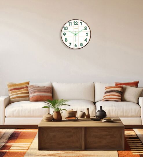 Rose Gold Glow-In-The-Dark Wall Clock With Green Luminous Numbers (33 Cm)-image-5