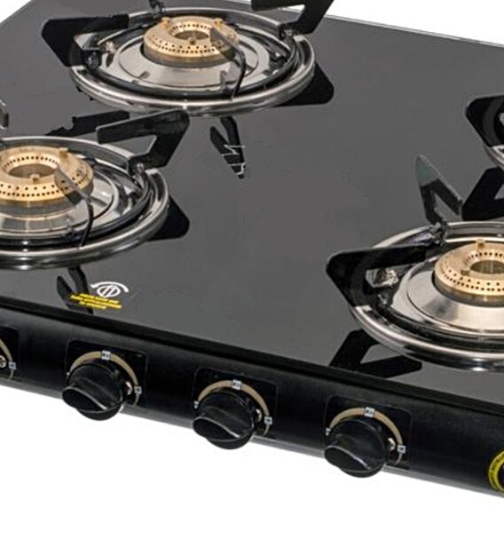 Buy Glee 4 Brass Burners Manual Glass Gas Stove (Model No GLCB4BR