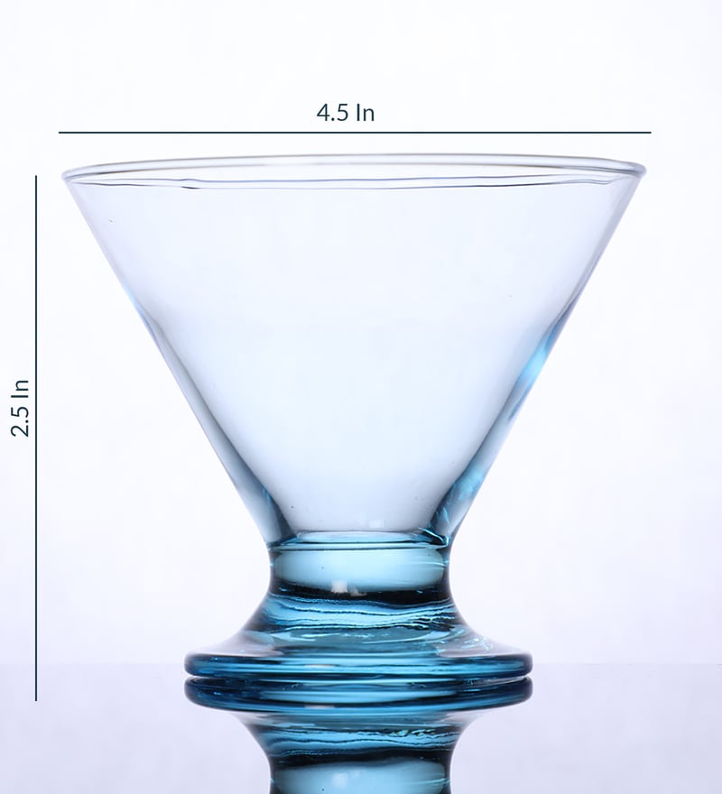 Buy Glass 200 ML Blue Dessert Bowl Set Of 6 by Pasabahce Online