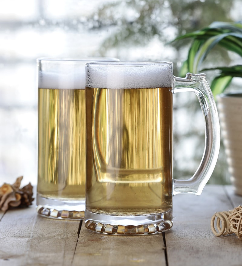 Buy High Ball 400ml (Set of 2) Glass Beer Mug Online Beer Mugs Beer