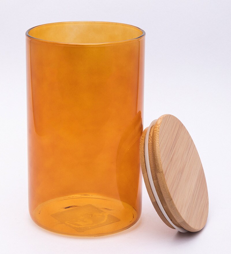 Buy Glass Brown Glass Jar With Lid 1 Litre By Market 99 Online Jars and Containers Kitchen