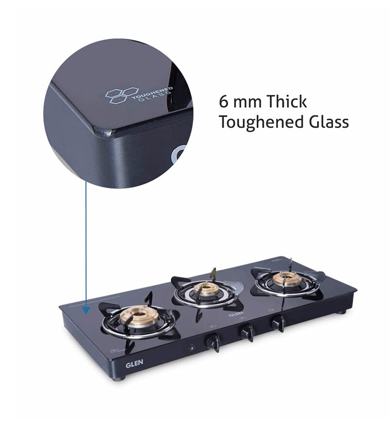 Buy Glen Gt Burner Gas Stove With Brass Burner In Black Colour Online Gas Stoves Gas