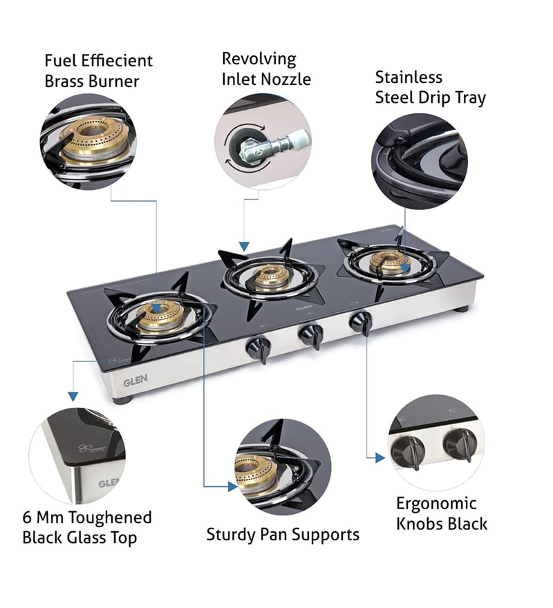 Buy Glen Gt Burner Isi Lpg Gas Stove Junior With Brass Burners Online Gas Stoves Gas