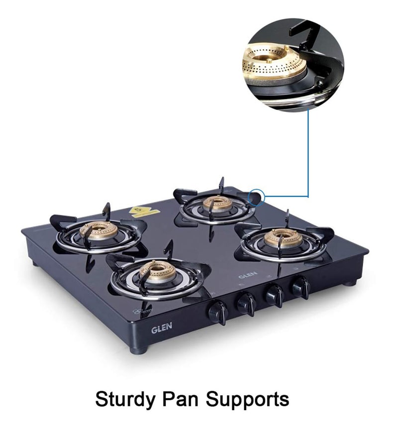 Buy Glen 1043 GT 4 Burner Gas Stove with Brass Burner in Black Colour