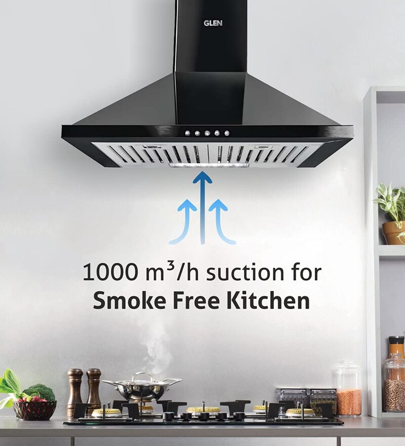 Buy Glen 6050 DX 60cm 1000 M3/H Pyramid Kitchen Chimney Junior in Black