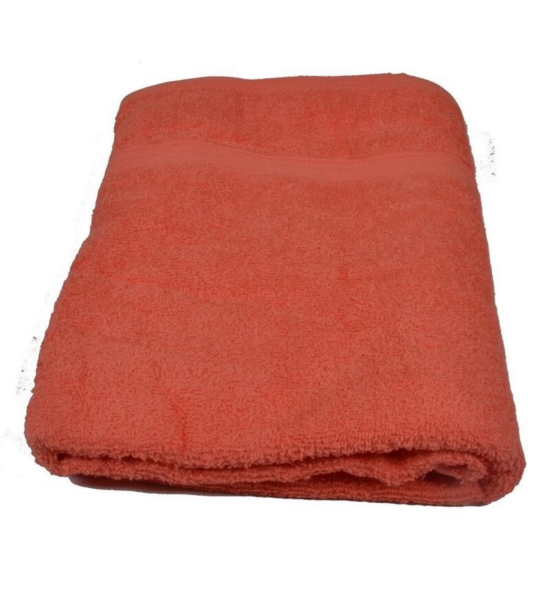 peach coloured towels