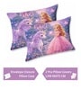 Pink 7D Digital Printed Girl Queen Size Bedsheet Sheet with 2 Matching Pillow Covers