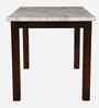 Glacia 4 Seater Solid Rubber Wood Dining Table With Marble Finish