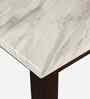 Glacia 4 Seater Solid Rubber Wood Dining Table With Marble Finish