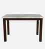 Glacia 4 Seater Solid Rubber Wood Dining Table With Marble Finish