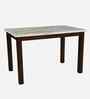 Glacia 4 Seater Solid Rubber Wood Dining Table With Marble Finish