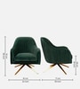 Gladdan Velvet Armchair In Green Colour
