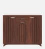 Gladiolus 18- Pairs 3 Door Shoe Racks In Walnut Colour