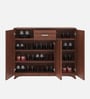 Gladiolus 18- Pairs 3 Door Shoe Racks In Walnut Colour Gladiolus 18- Pairs 3 Door Shoe Racks In Walnut Colour