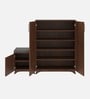 Gladiolus 23- Pairs 3 Door Shoe Racks In Walnut Colour With Seating