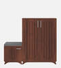 Gladiolus 23- Pairs 3 Door Shoe Racks In Walnut Colour With Seating