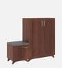 Gladiolus 23- Pairs 3 Door Shoe Racks In Walnut Colour With Seating