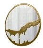 Glam Gold Hand-casted Metal Frosted Round Wall Mirror