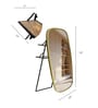 Glam Gold Mild Steel Ohana Oval Floor Mirror with Stand