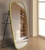 Glam Gold Mild Steel Ohana Oval Floor Mirror with Stand