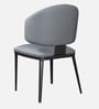 Glamora Leatherette Dinning Chair Set Of 2 In Dark Grey Colour
