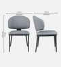 Glamora Leatherette Dinning Chair Set Of 2 In Dark Grey Colour