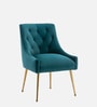 Glamorous Velvet Fabric Dining Chair In Teal Colour