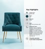 Glamorous Velvet Fabric Dining Chair In Teal Colour
