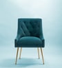 Glamorous Velvet Fabric Dining Chair In Teal Colour