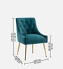 Glamorous Velvet Fabric Dining Chair In Teal Colour