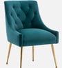 Glamorous Velvet Fabric Dining Chair In Teal Colour