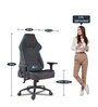 Glance Leatherette Gaming Chair in Black & Blue Colour