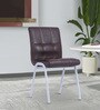 Glance Leatherette Dining Chair in Brown Colour