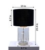 Glanz Glass Glass Table Lamp with Cotton Slub Black Black Shade