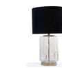 Glanz Glass Glass Table Lamp with Cotton Slub Black Black Shade