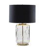 Glanz Glass Glass Table Lamp with Cotton Slub Black Black Shade