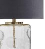 Glanz Glass Glass Table Lamp with Cotton Slub Black Black Shade