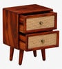 Glasgow Sheesham Wood Bedside Table In Honey Oak Finish Glasgow Sheesham Wood Bedside Table In Honey Oak Finish