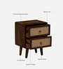 Glasgow Sheesham Wood Bedside Table In Provincial Teak Finish
