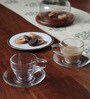 Van 200ml Transparent (Set of 12) Glass Tea Cup & Saucer Set